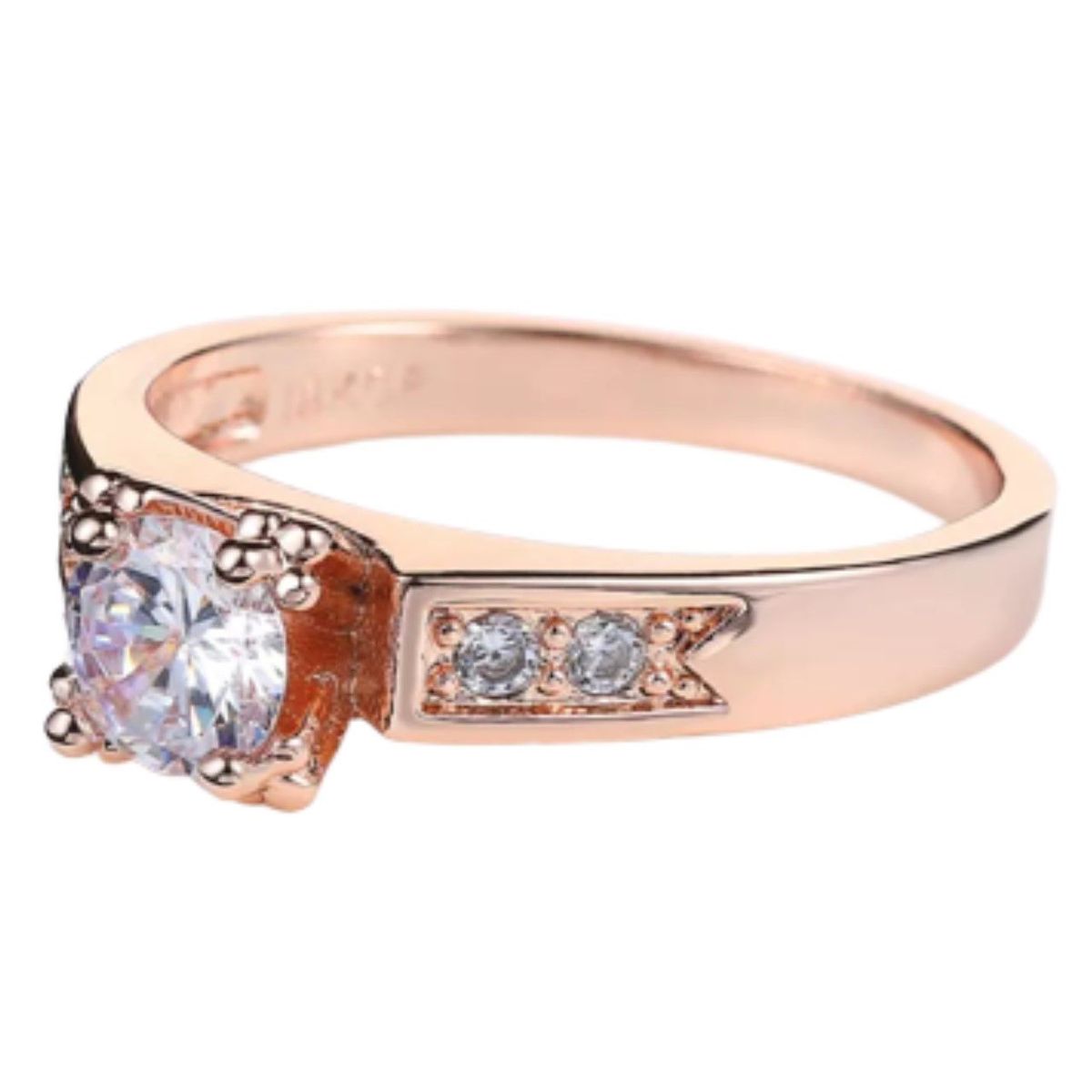 GENERICO - Anillo de Compromiso Luxury Bañado en Oro 18K Regalo Novia - Genieka