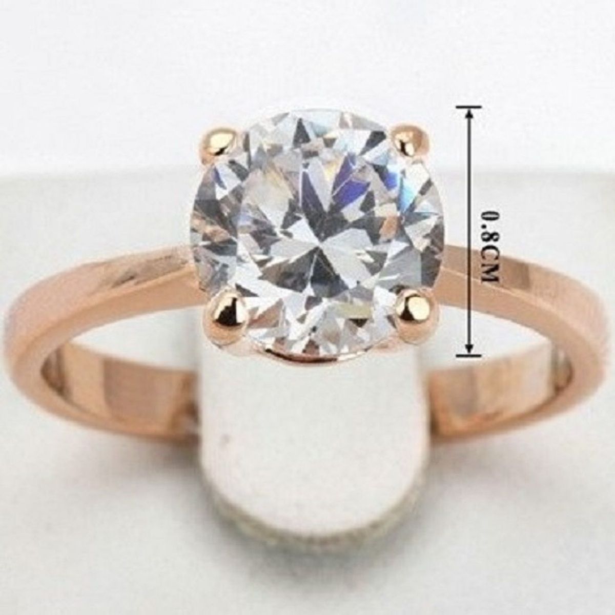 GENERICO - Anillo de Compromiso Unión Bañado en Oro 18K Novia Navidad - Genieka