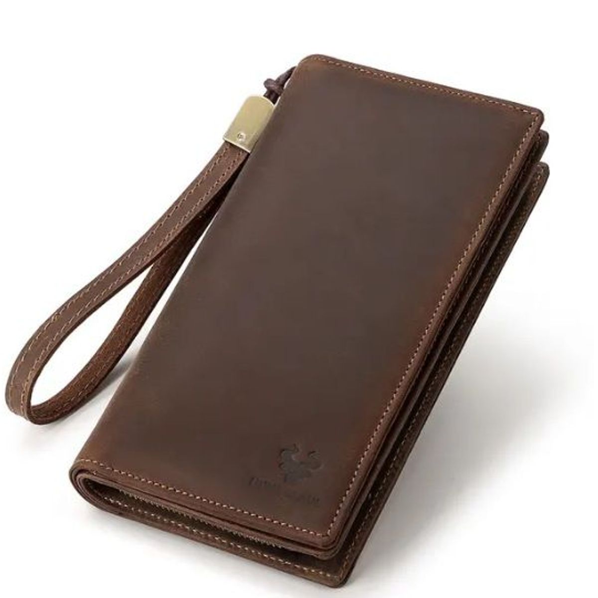 GENERICO - Cartera Billetera de Mano de Cuero Genuino Humerpaul Marron