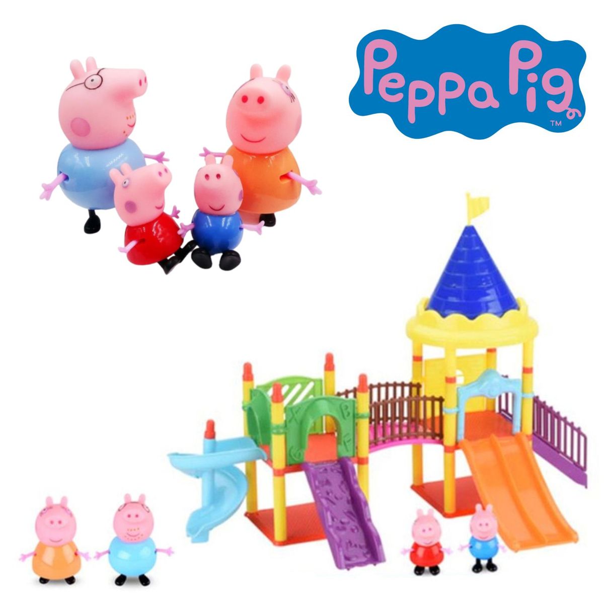 Pepa Pig - Set Parque de Diversiones 4 figuras Peppa Pig