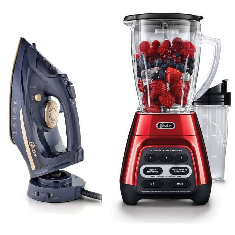 OSTER - Licuadora con Tecnología Reversible y Plancha de vapor Oster 2 en 1