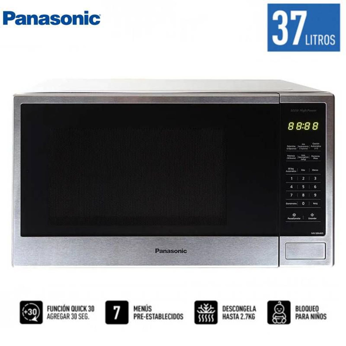 PANASONIC - Horno Microondas Panasonic 37 Litros NN-SB646SRPK.