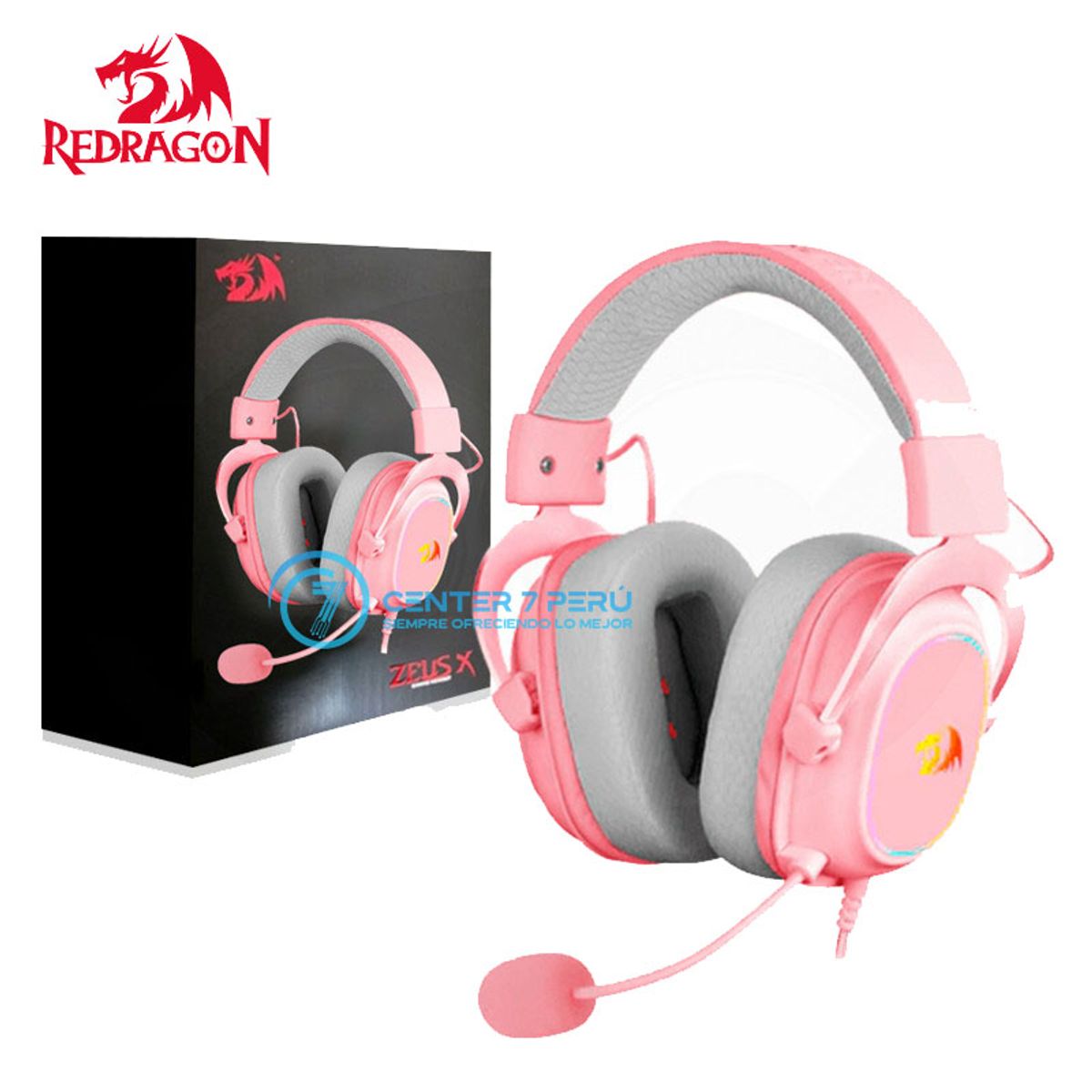 REDRAGON - Auriculares Redragon Zeus X RGB H510P-RGB PINK