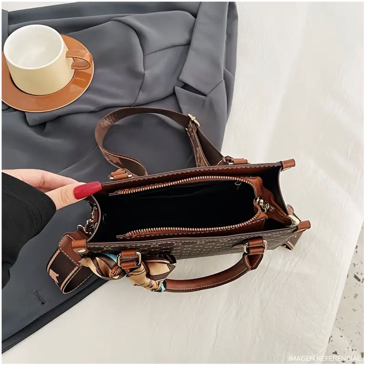 INSPIRA MARKET - Bolso cartera elegante de cuadros