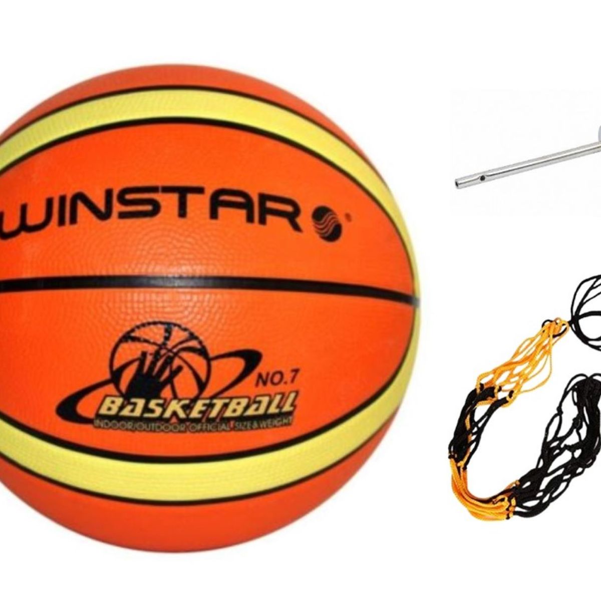 WINSTAR - Kit Básquet Balón 7 Rodillera Muñequeras Prot Dedos Talla M