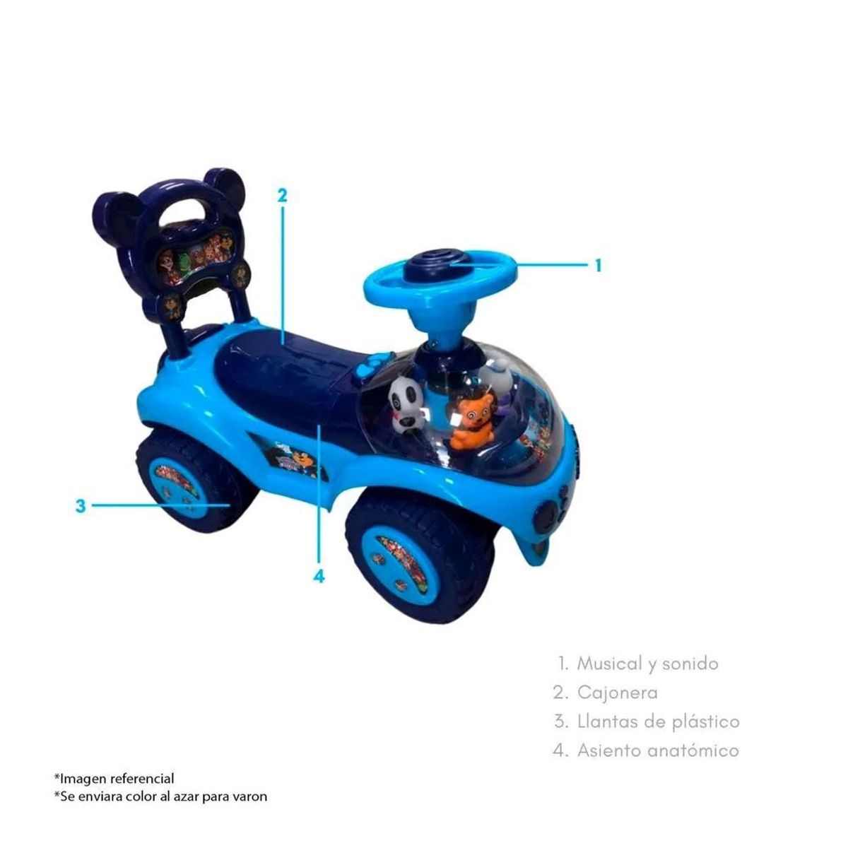 GENERICO - Buggy Corre Pasillos Panda Para Niños Varon