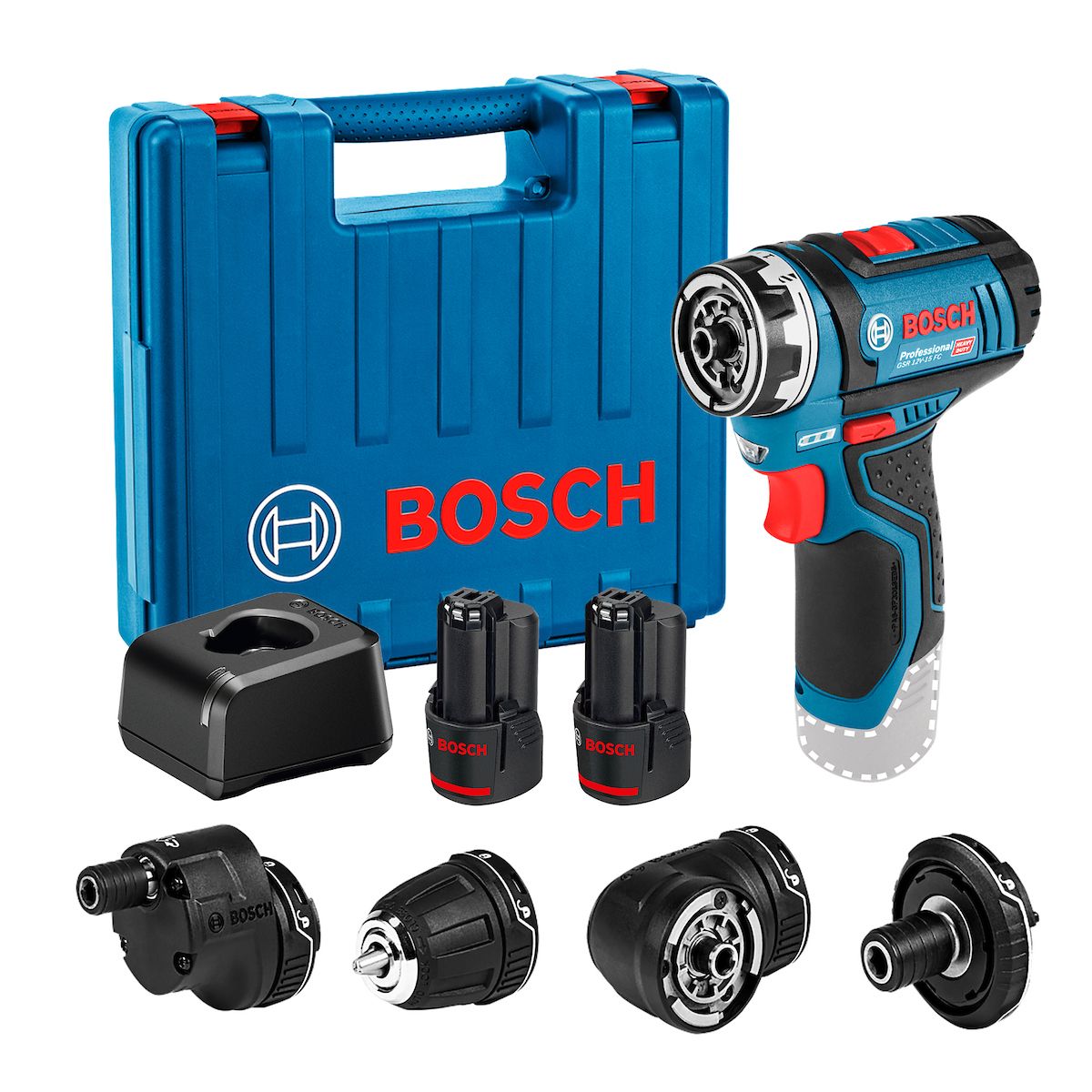 BOSCH - Taladro Atornillador 12V GSR 12V-15 FC + 2 Baterías + Maletín Bosch