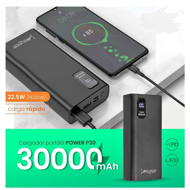 GENERICO - Cargador Portátil SUPER LEON L2 de 30000 Amperios