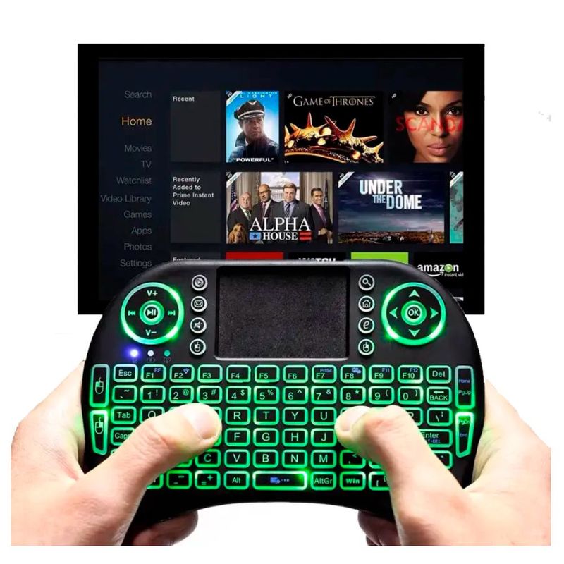 SEISA - Mini Teclado Inalambrico Iluminado Para Smart Tv PC Android