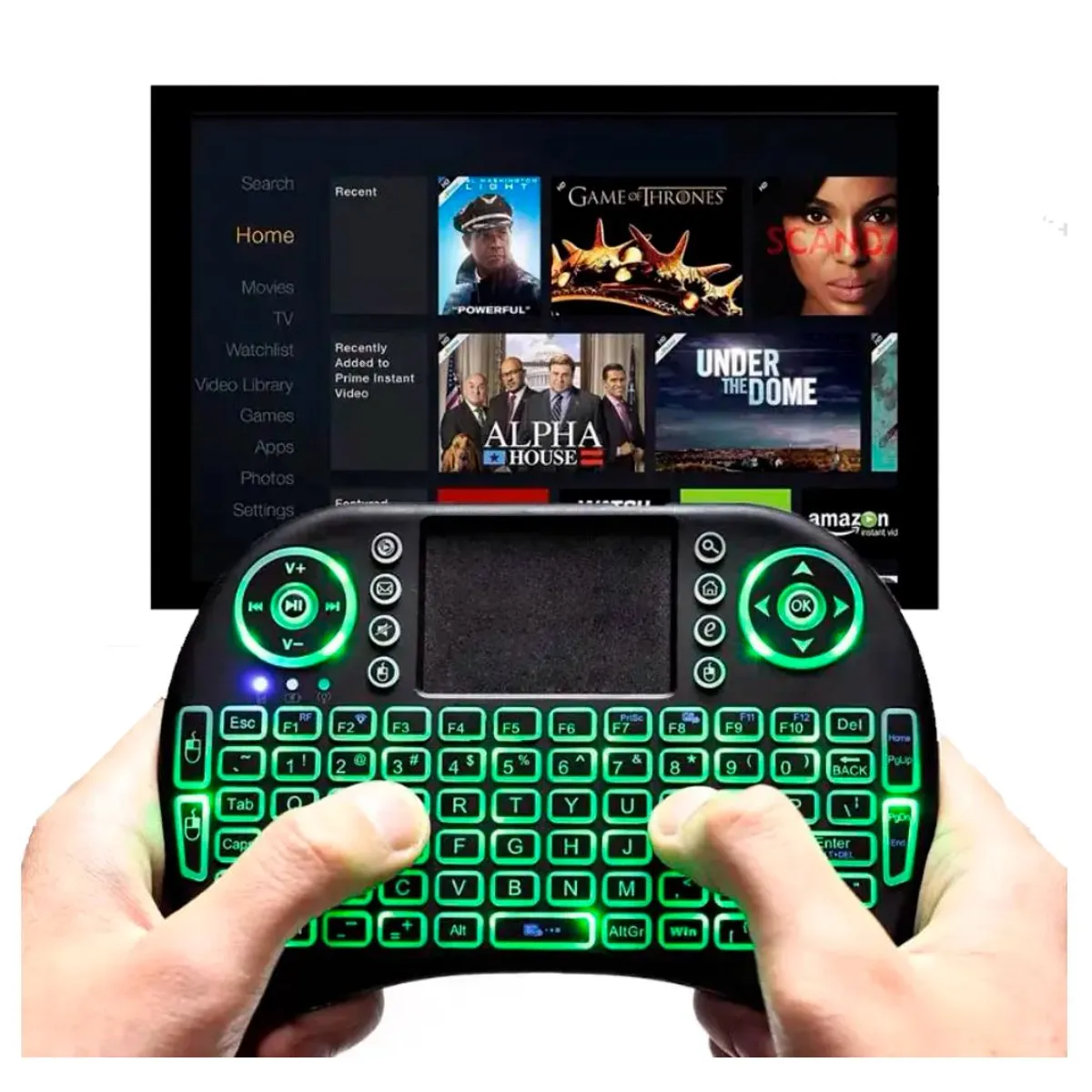GENERICO - Mini Teclado Inalambrico Para PC TV ANDROID TV BOX Iluminado