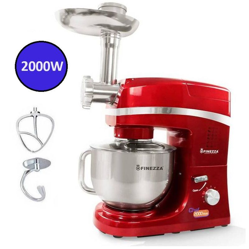 FINEZZA - Batidora con Moledor Bate Amasa Mezcla Finezza FZ-6820B Rojo