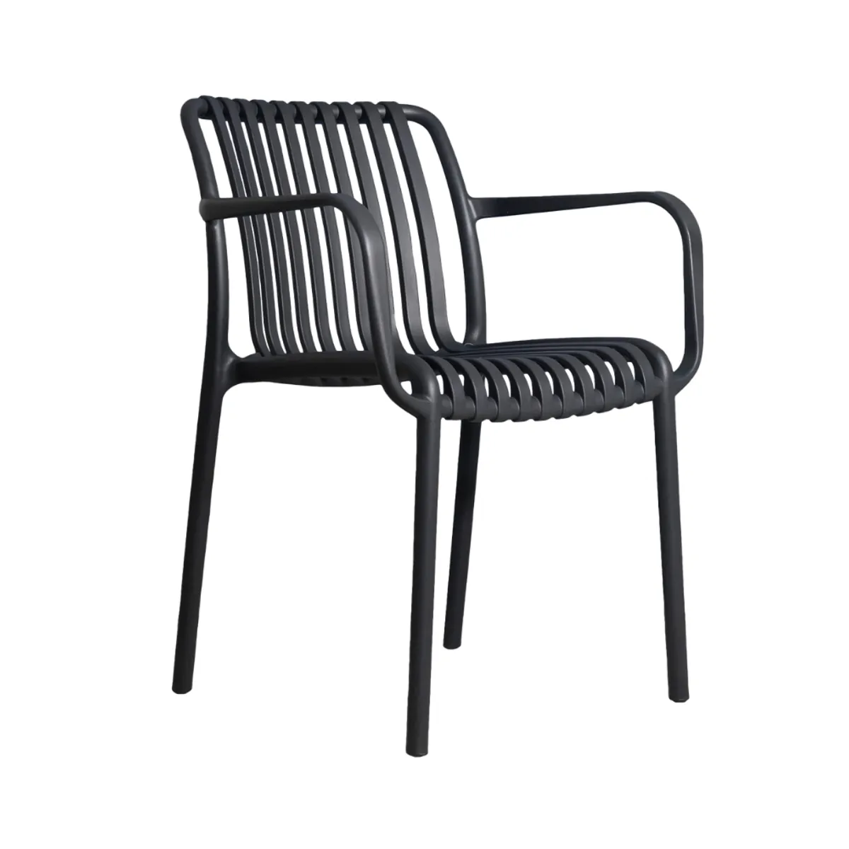 NIHM - Silla de Comedor Lambite de Polipropileno Gris Oscuro