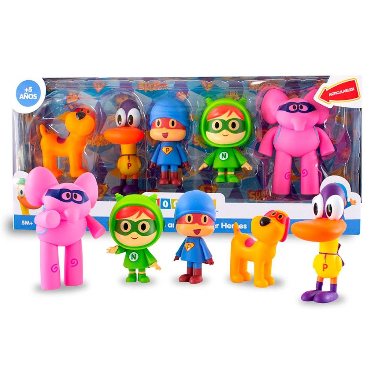 POCOYO - Set de Figuras Articulables Pocoyo y sus Amigos 5pcs