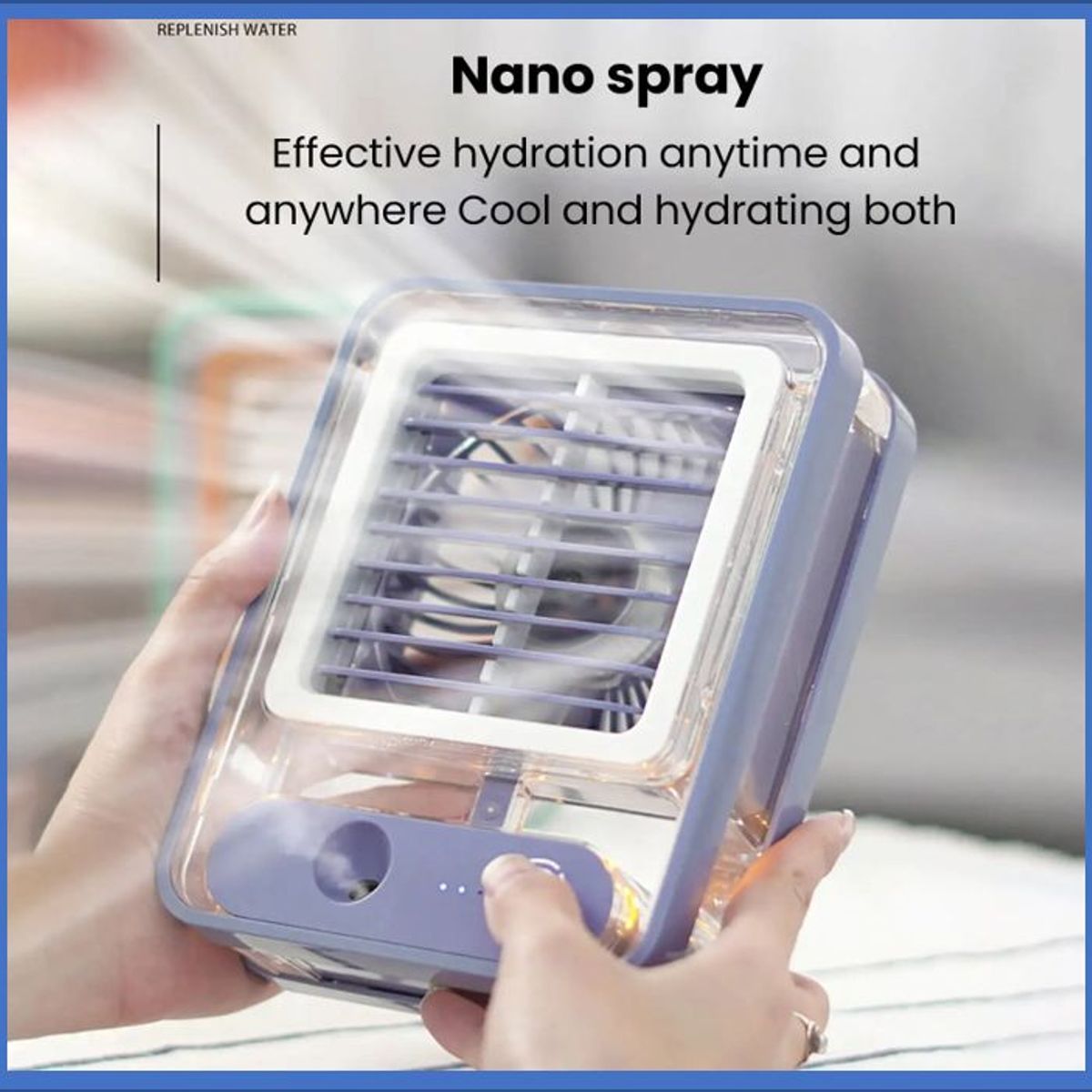 GENERICO - ventilador y humidificador portatil color lila