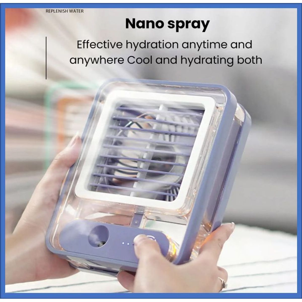 GENERICO - ventilador y humidificador portatil color lila