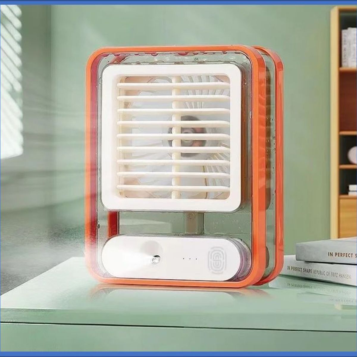 GENERICO - ventilador y humidificador portatil color naranja