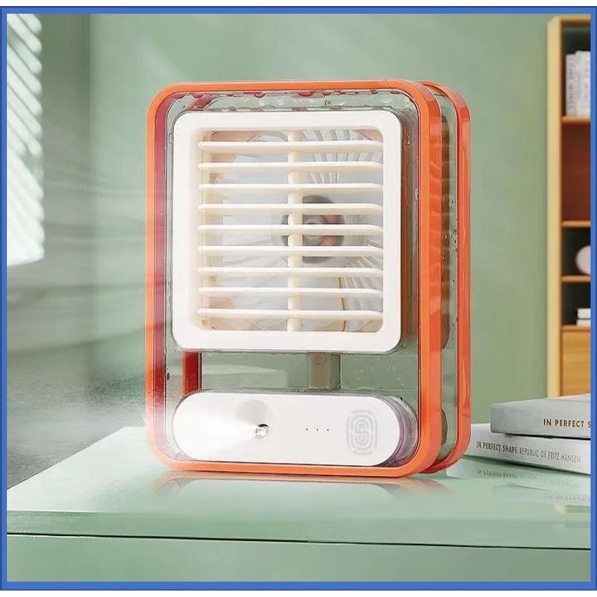 GENERICO - ventilador y humidificador portatil color naranja