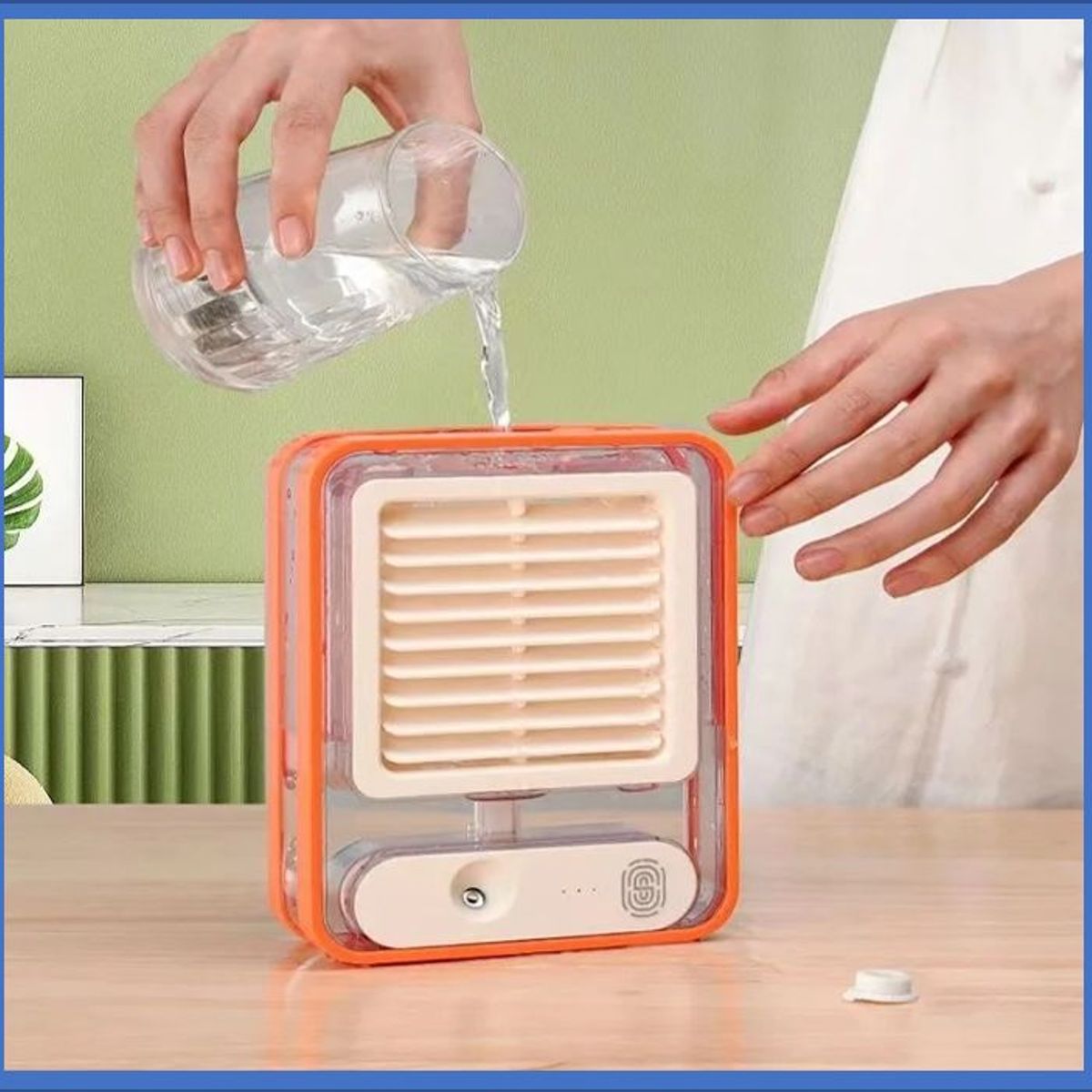 GENERICO - ventilador y humidificador portatil color naranja