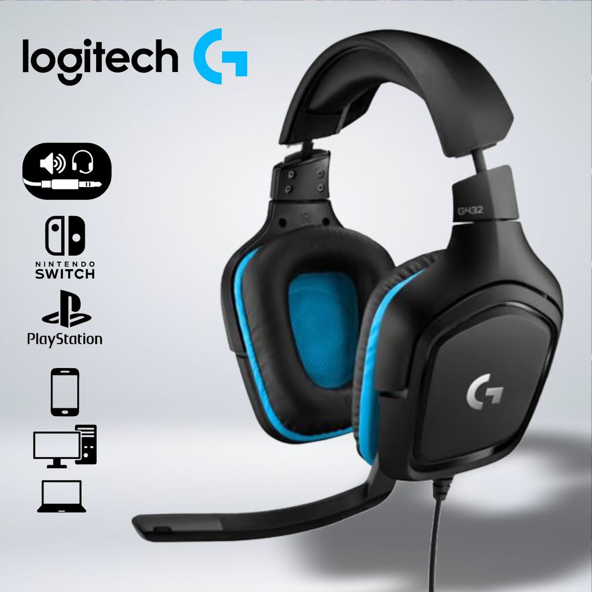 LOGITECH - AUDIFONO GAMER LOGITECH G432 SONIDO SURROUND MULTIPLATAFORMA
