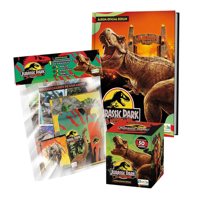 EDITORIAL BERLIN - Jurassic Park 30 años, 1 Álbum Tapa Dura + 1 Cajita + 1 Megapack