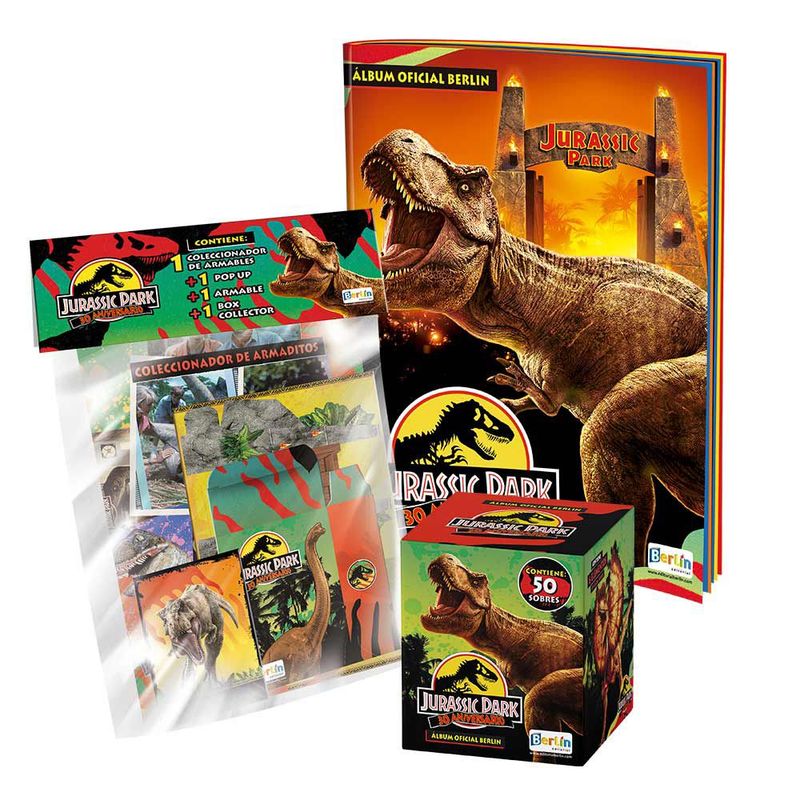 EDITORIAL BERLIN - Jurassic Park 30 años, 1 Álbum Tapa Blanda + 1 Cajita + 1 Megapack