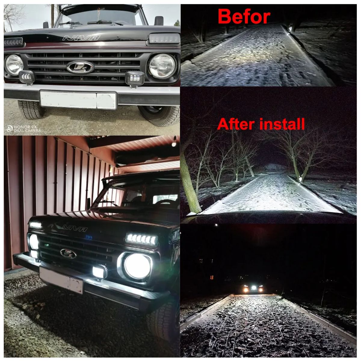 GENERICO - par de Faros Led 3 Redondas Ojo Ángel Exploradoras Auto Moto