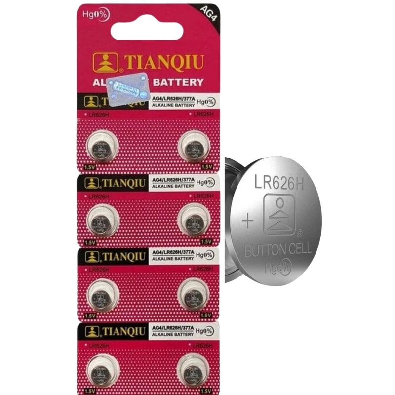 GENERICO - Pilas Botón Alcalina AG4 LR626H 377A TIANQIU 8 Pilas