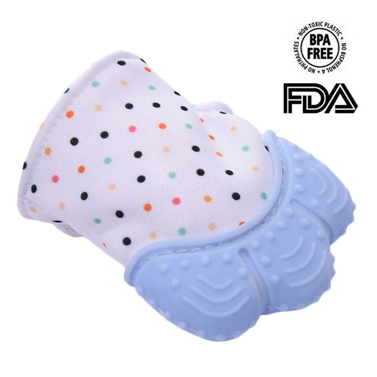 GENERICO - Guante Mordedor Dentición Para Bebé Celeste