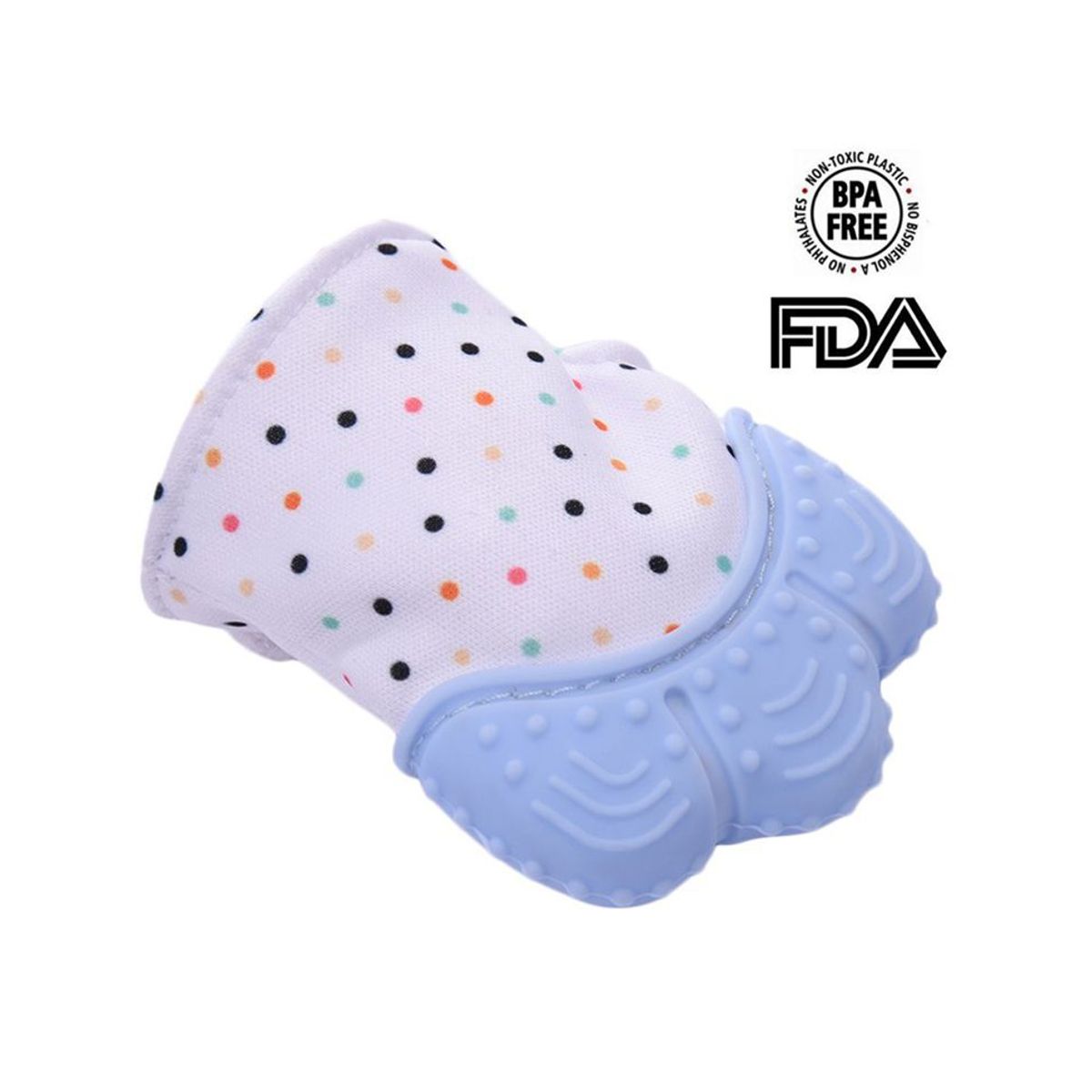 GENERICO - Guante Mordedor Dentición Para Bebé Celeste