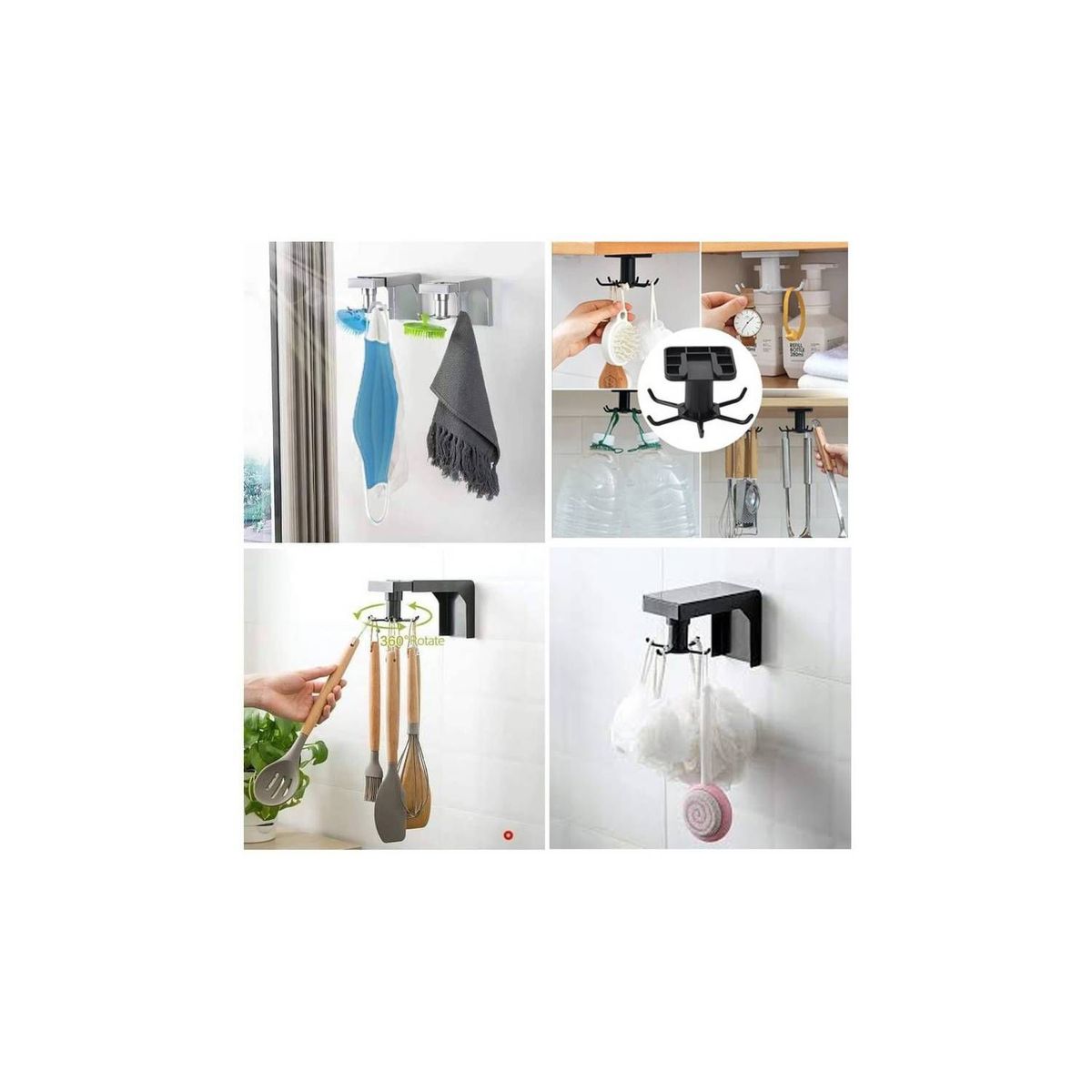 GENERICO - Organizador gancho giratorio multifuncional colgador cucharones 360