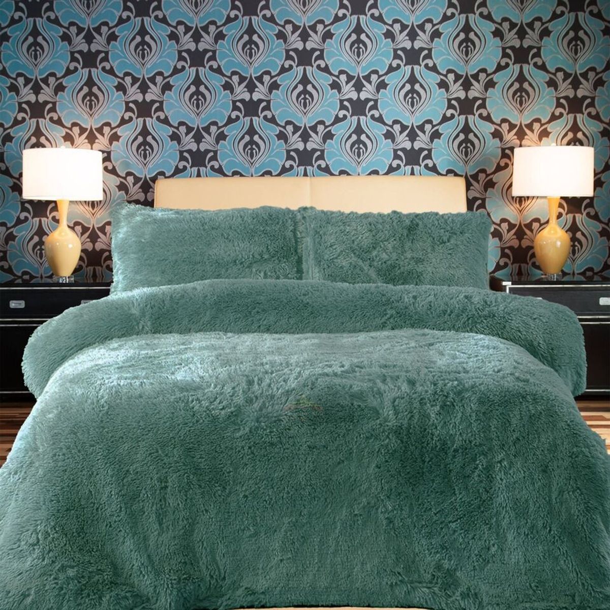 GENERICO - EDREDON DE PELUCHE PELO CORTO QUEEN  CEMENTO