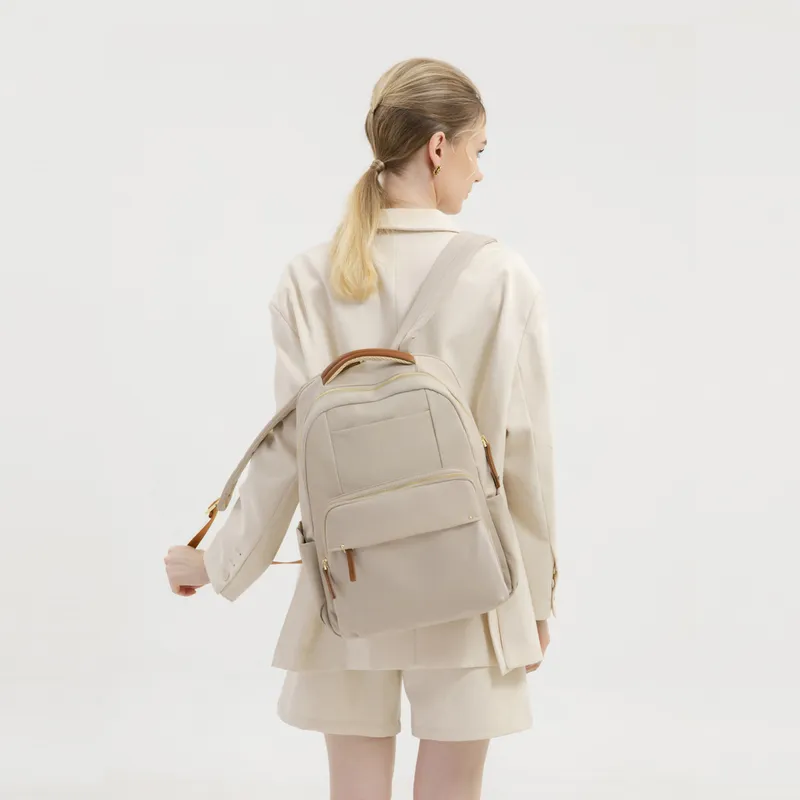 OEM - Mochila Génova con portalaptop hasta 14 - Beige