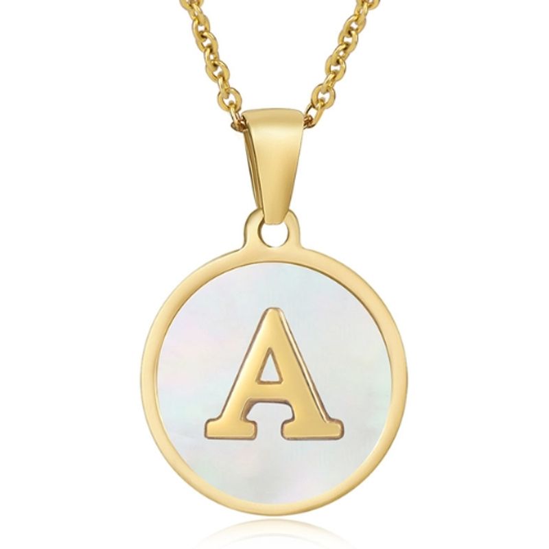 GENERICO - Collar Inicial Nácar con corazón letra A