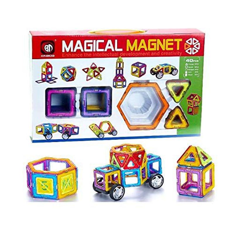 GENERICO - Bloques Magneticos Didactico 40 Piezas Grandes