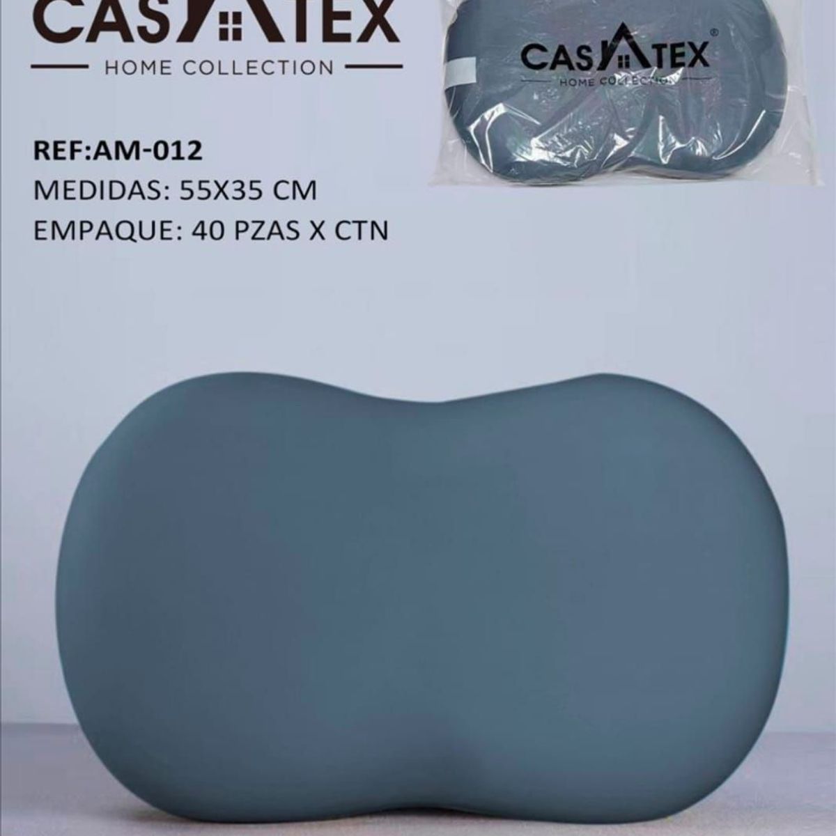 CASATEX - Almohada Viscoelástica Infantil  55cm x 35cm GRIS.