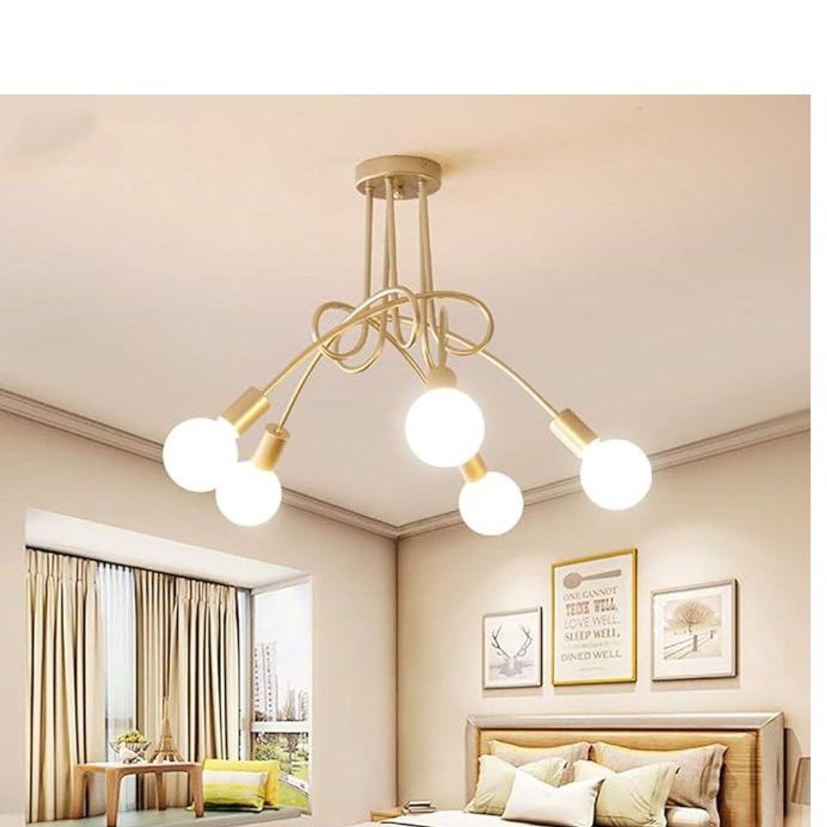 CEMLIGHTING - Lámpara de techo florencia dorado 5 sockets