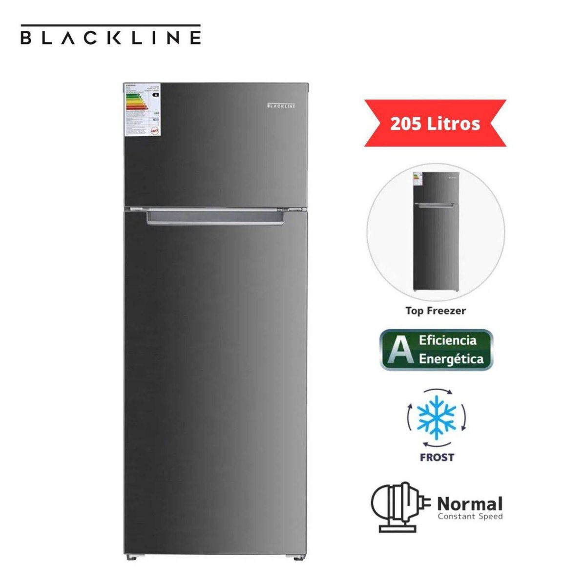 BLACKLINE - BLACKLINE Código: 122968953 Refrigeradora BLACKLINE Inox 205 Litros Frost 2PN