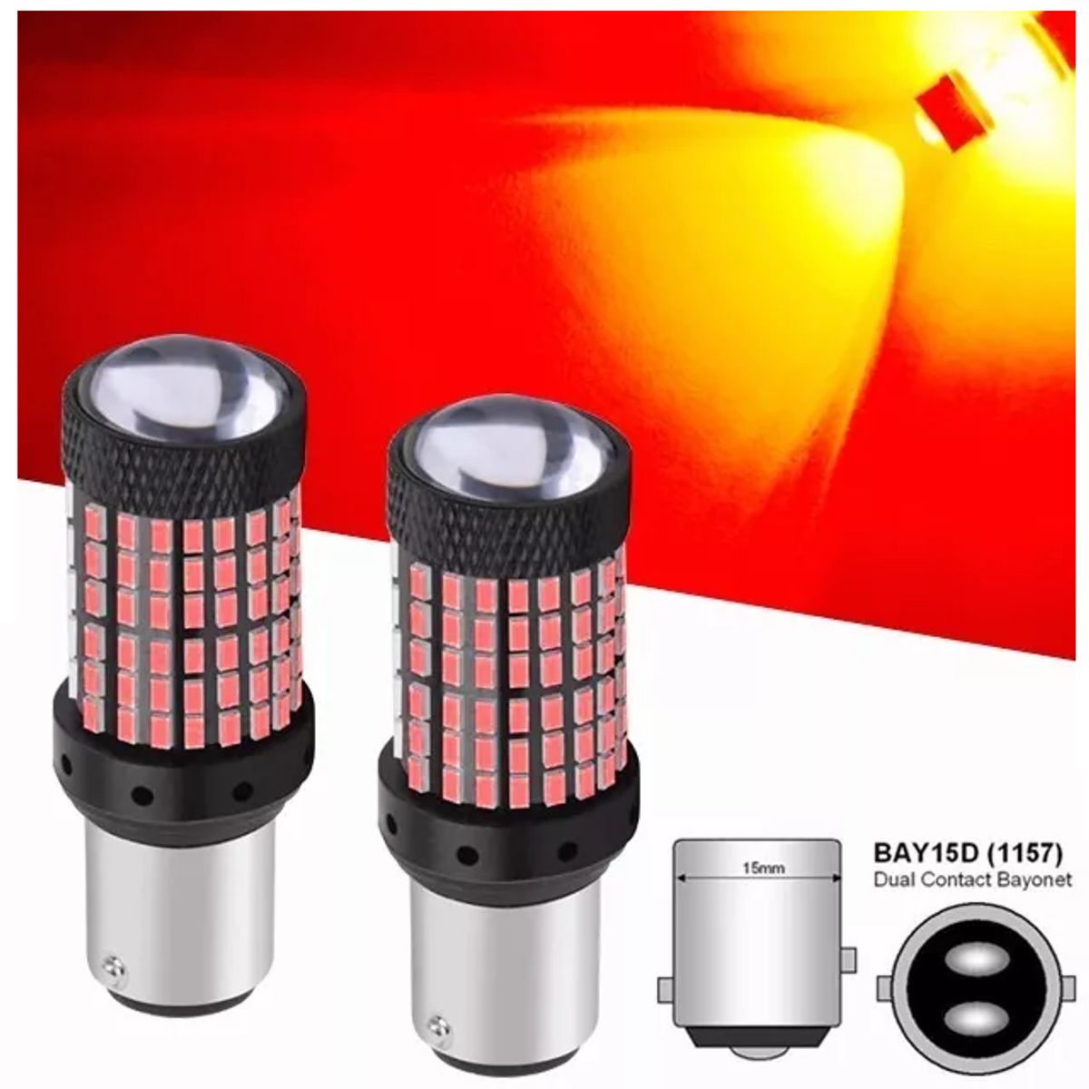 GENERICO - Led Freno Stop 1157 P21/5w Bay15d 1034 Cambus 2 Focos Led