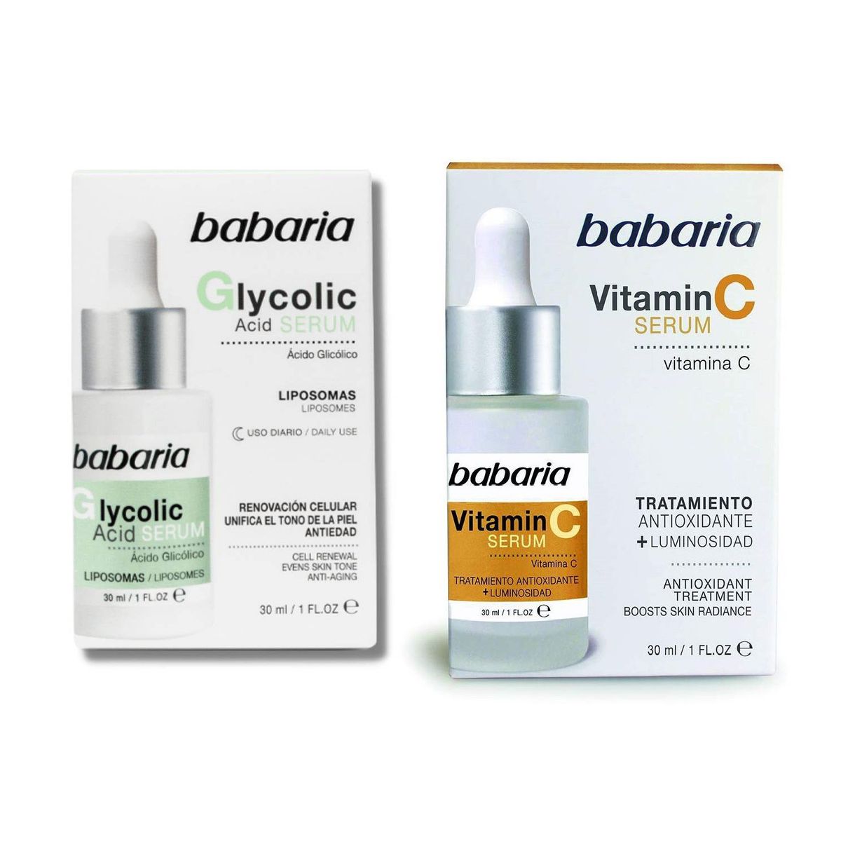 BABARIA - Serum Vitamina C  Serum Glicolic Acid - Babaria