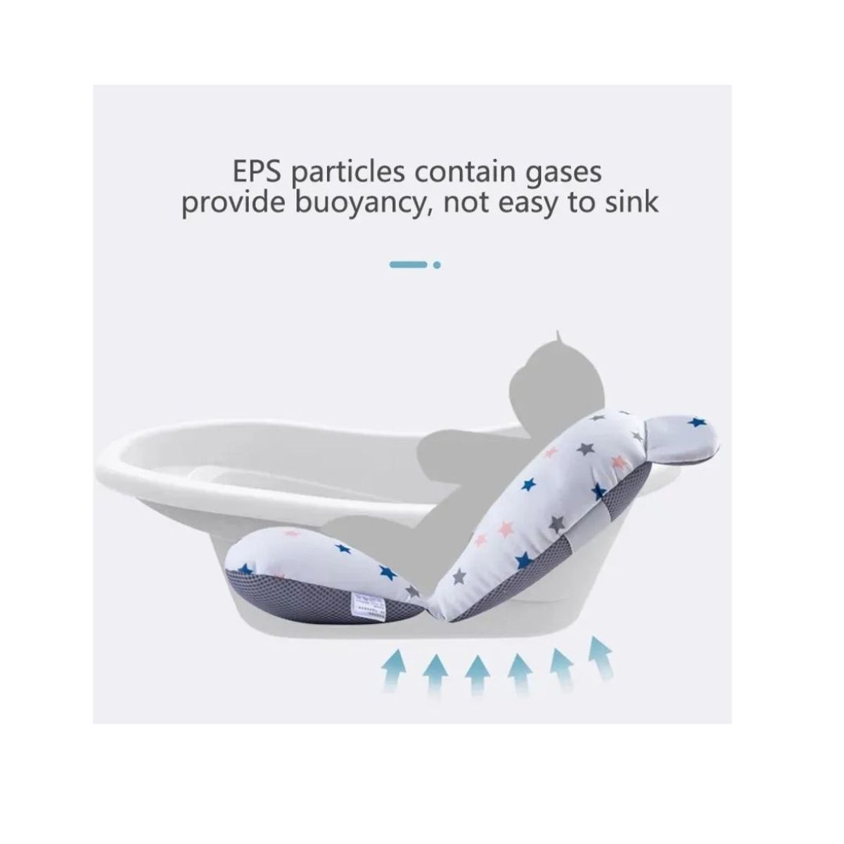 GENERICO - Cojin para tina bañera bebe estrella Blanco