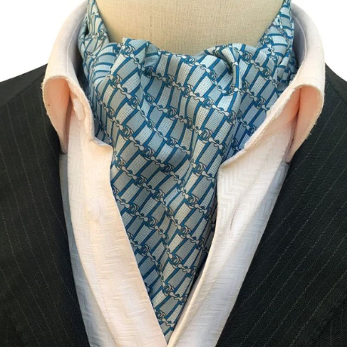 KAST PE - Bufanda Hombre Corbata Ascot Modelo Ronald - Celeste