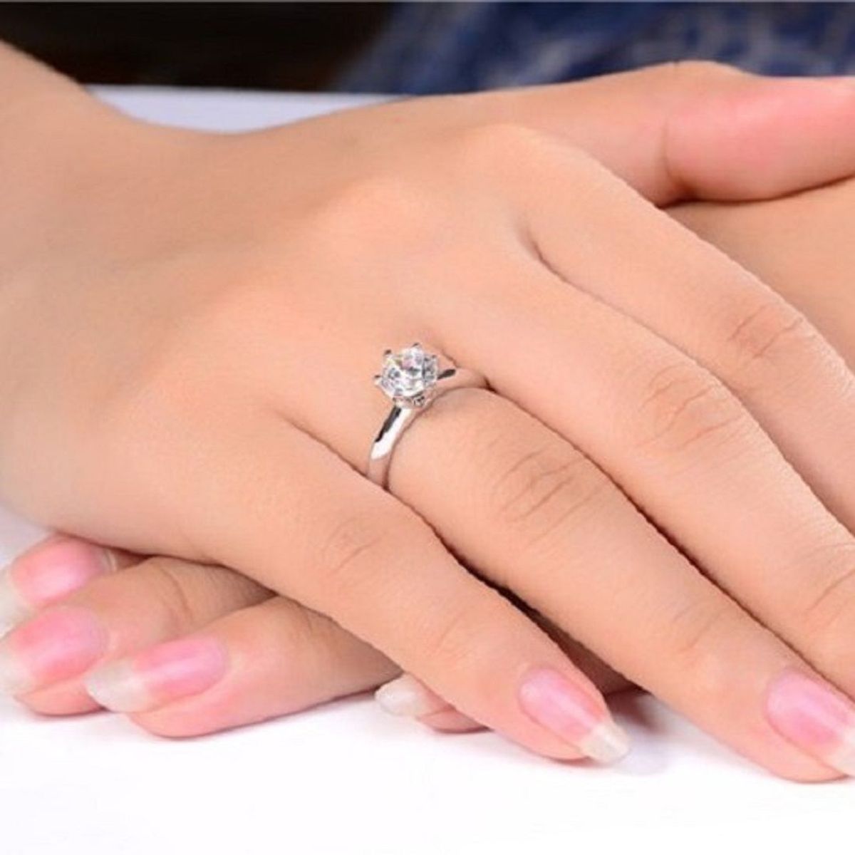 GENERICO - Anillo Compromiso Eternal Passion Bañado PlataS925 Aniversario Genieka