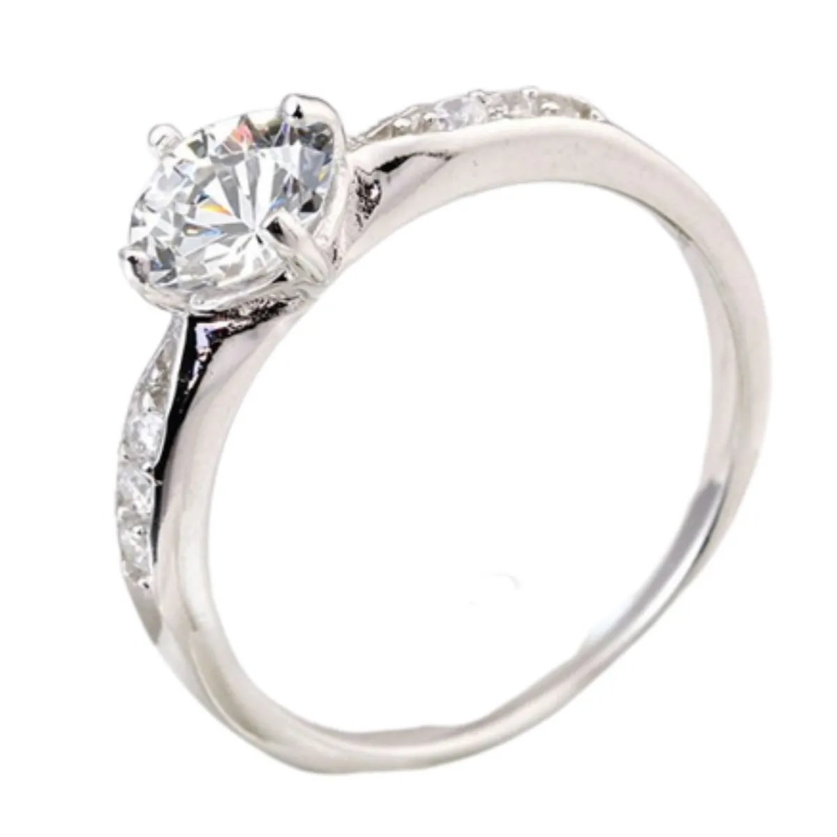 GENERICO - Anillo de Compromiso Dream Bañado en Oro Blanco18K Novia Genieka