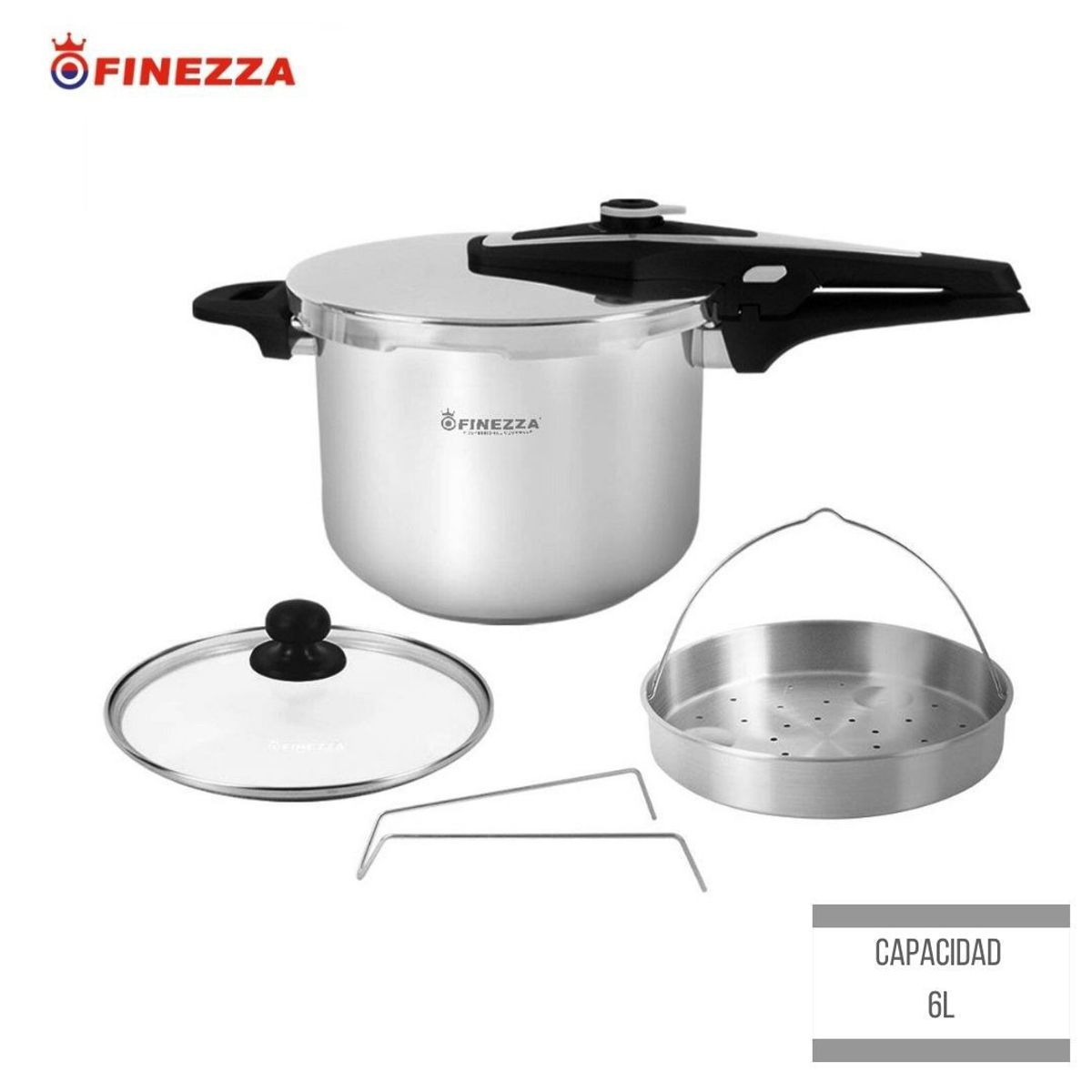 FINEZZA - OLLA A PRESIÓN 6L DE ACERO INOXIDABLE FZ-608AC