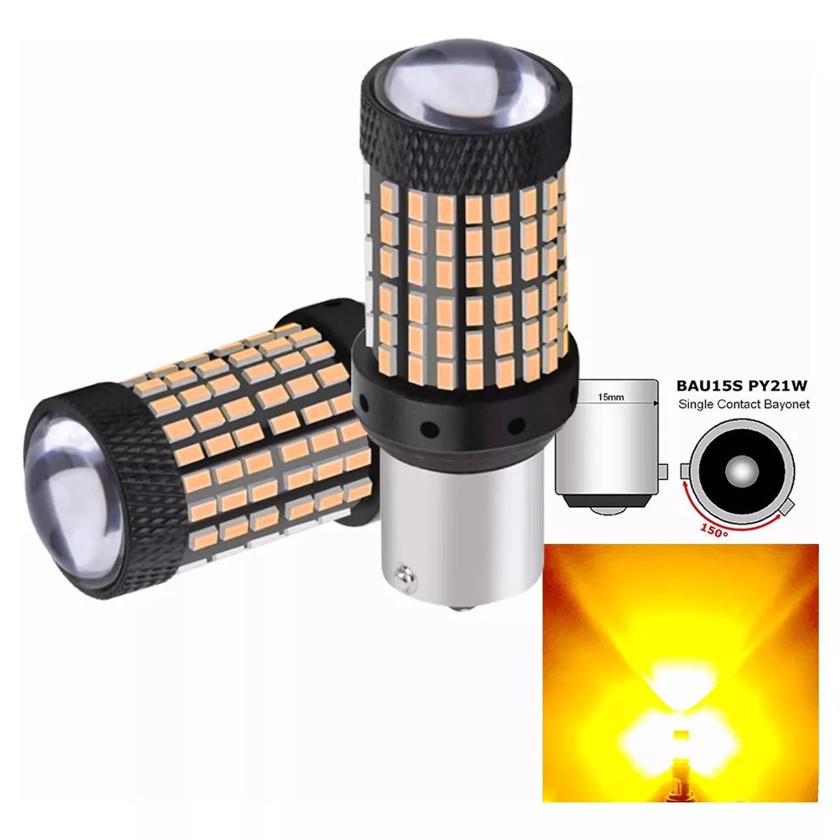 GENERICO - Par De Focos Led Ambar Direccionales Super Brillante Cambus