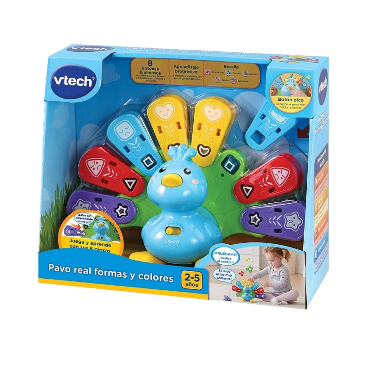 GENERICO - JUGUETE PAVO REAL FORMAS Y COLORES - VTECH