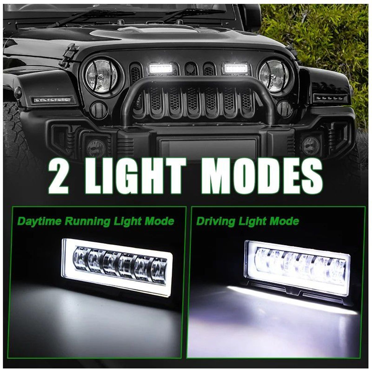 JET - Par De Faro 12 Led Luz Blanco y Ambar con Ojo de Ángel 9D