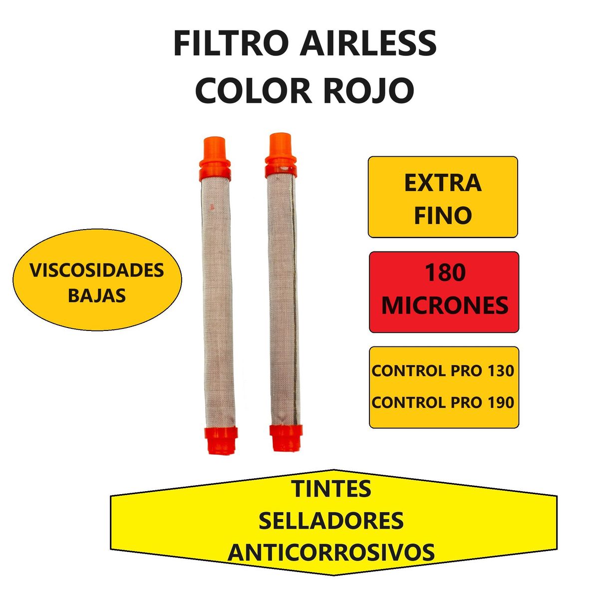 WAGNER - Filtro Rojo para Pistola de Pintar Wagner Airless (Pack 2 unidades)