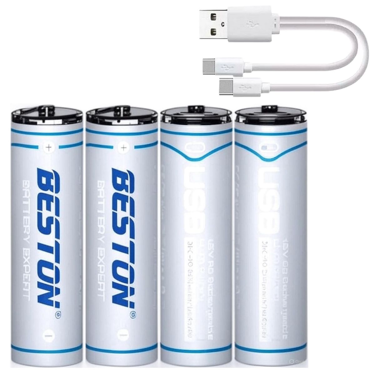BESTON - Pila AA Usb Recargable Litio Tipo C 2200mAw x 04 Unidad