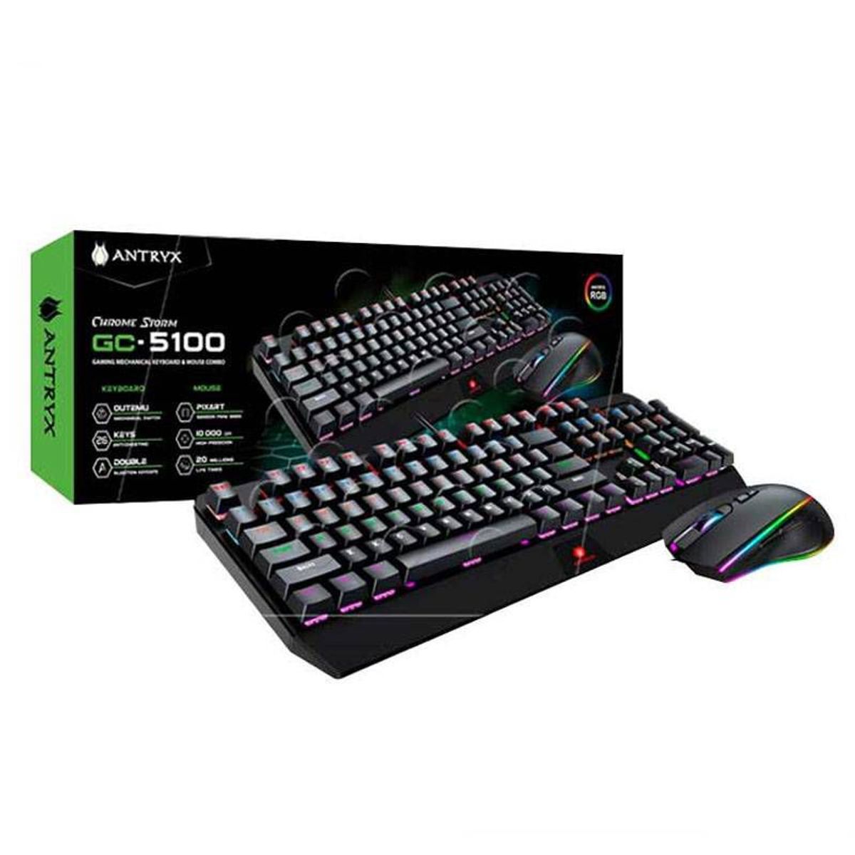 ANTRYX - KIT GAMING TECLADO MECANICO  MOUSE ANTRYX GC-5100 BLUE